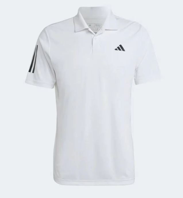 Adidas Club 3 Stripe Polo White