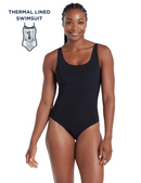 Zoggs Women's Silver Lined Ecofeel Swimsuit Black