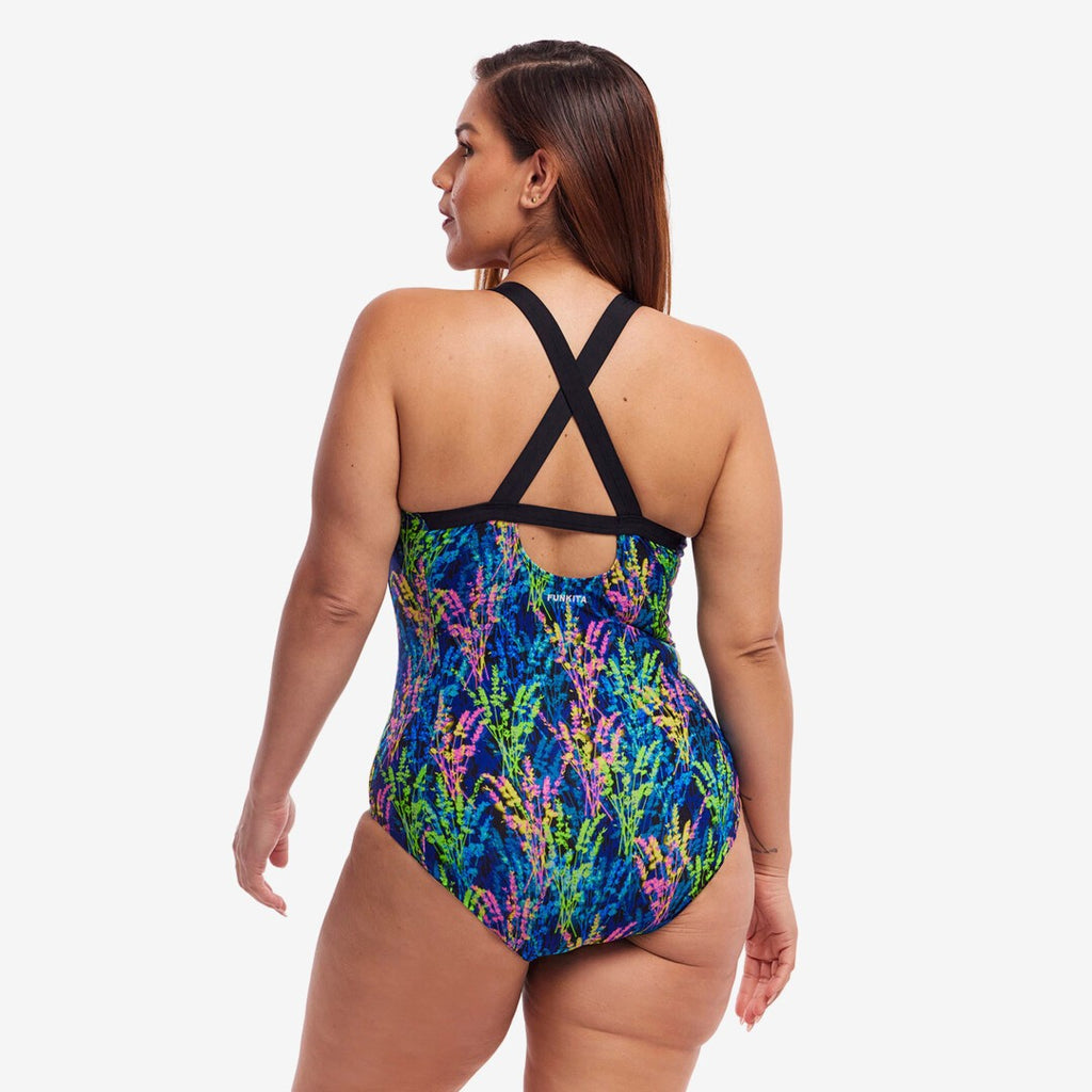Funkita Ladies Brace Me Back One Piece Midnight Meadow