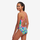 Funkita girls Single Strap One Piece Olive Oily