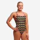 Funkita Ladies Diamond Back Secure One Piece Rainbowie